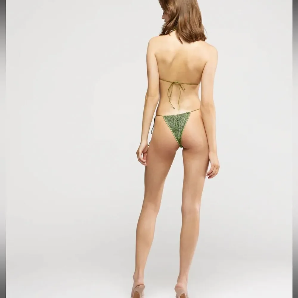 NWT OSEREE 2'DROP - MICROKINI LUMERE Platinum Large Bikini Bottoms